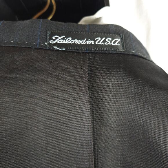 Tom James Executive Mens 42L Black 2-Button Single Vent Sports Coat Blazer - Picture 7 of 10